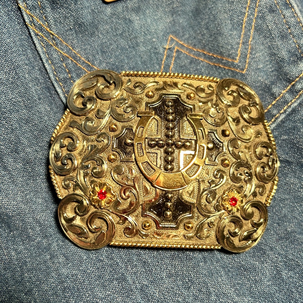 Usher Brand Brass Belt Buckle